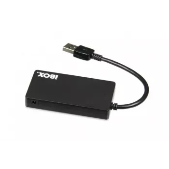 iBox IUH3F56 USB 3.2 Gen 1 (3.1 Gen 1) Type-A centrmezgls 4 porti 5 Gbit/s Melns