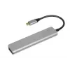 Docking centrs IBOX IUH3SL4K USB Type-C 5 Gbit/s, HDMI 4K@30Hz, PD līdz 100W, 2x USB-A, 2x USB-C, karšu lasītājs, sudrabs