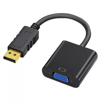 DisplayPort uz VGA adapteris IBOX IADPVGA, DisplayPort vīrišķais uz 15-pin VGA sievišķo, atbalsta 1080p, sudraba
