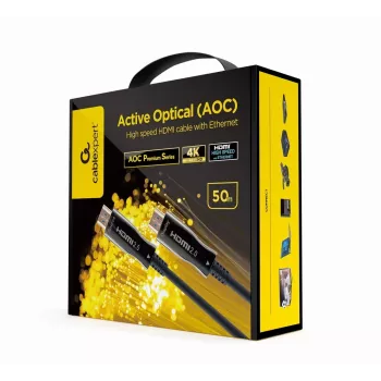 HDMI kabelis Gembird CCBP-HDMI-AOC-50M-02 50 m, HDMI Type A, HDMI 2.0, 18 Gbit/s, melns