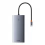 Hub 13in1 Baseus PortalJoy USB-C uz HDMI+DP+VGA+C+USB+PD+RJ45+SD/TF+3.5mm (pelēks)