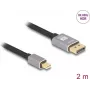 DeLOCK Mini DisplayPort – DisplayPort kabelis 8K 60 Hz 2 m pelēks metāls