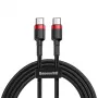 USB kabelis Baseus Cafule 2m USB C melns sarkans