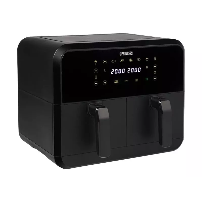 Princess 182068 Divu grozu karstā gaisa fritieris 8L 2400W 220°C LED skārienvadība (melns)