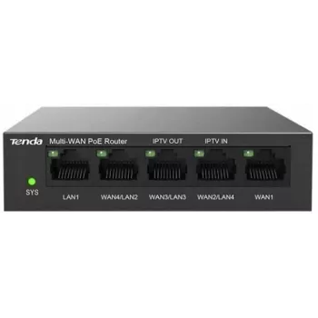 Vadu maršrutētājs Tenda G0-5G-PoE Gigabit Ethernet Melns IPSec VPN