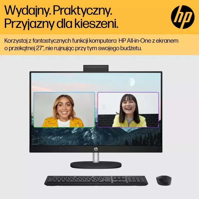 Viss-iekšā-Vienā PC HP 27-cr0222nw — AMD Ryzen 7 7730U, 16GB RAM, 512GB SSD, 27 inch FHD, Windows 11 Home, Wi‑Fi 6