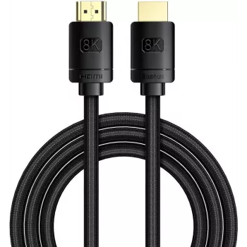 Baseus High Definition Series HDMI 2.1 kabelis, 8K 60Hz, 3D, HDR, 48Gbps, 3m (melns)