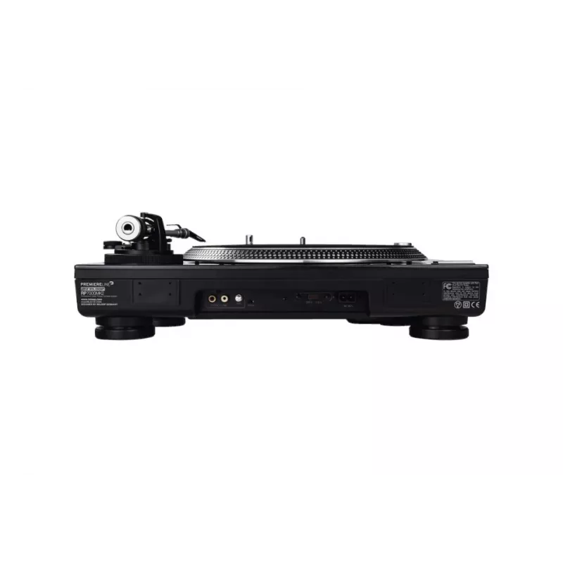 Profesionāls tiešās piedziņas DJ atskaņotājs Reloop RP-7000 MK2 — 33/45/78 RPM, S-veida tonearm, alumīnija plates, melns