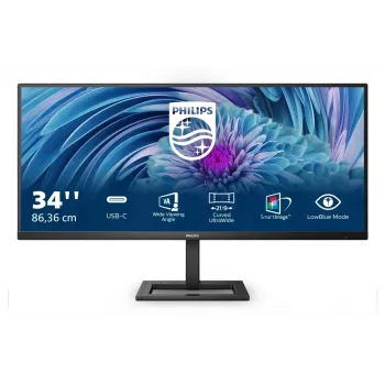Philips E Line 346E2LAE/00 LED displejs 86,4 cm (34 inch) 3440x1440 pikseļi Wide Quad HD LCD melns (bojāts iepakojums)