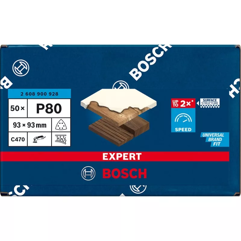 Slīpēšanas loksne trīsstūrveida Bosch C470 K80 93×93 mm
