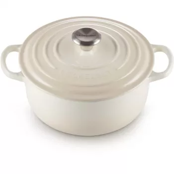 Le Creuset Signature Cepešpanna apaļa 22cm Meringue krēmkrāsā (21177227164430)