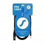 XLR (3-pin) sievišķais uz 3,5 mm TRS stereo ligzdu kabelis SSQ XLRMi0.5 0,5 m, balansēts, 85Ω ±5Ω, 2×0,23 mm², melns