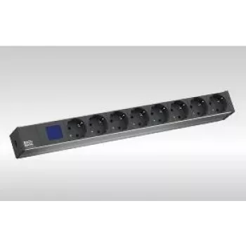 Strāvas sadales bloks Bachmann 800.2154, 8 AC kontaktligzdas, melns, LCD