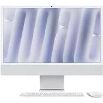 APPLE iMac Z1E2 59,62 cm 23,5 collu standarta stikls M4 8C CPU/8C GPU/16C N.E. 16 GB 512 GB SSD Gbit Eth MM MaKey DE Sudrabs (Z1E2-MWUC3D/A-078PO4)
