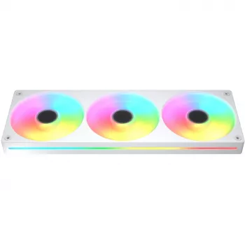 COUGAR Unity360-FB 360mm viena rāmja ARGB PWM reversais ventilatoru komplekts, 120mm x3, 700–1600 RPM, FDB, Balts