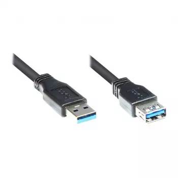 Good Connections pagarinātājvads USB 3.0 A ligzda uz A spraudni - melns - 1m