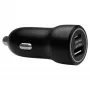 Auto lādētājs d bramante re-charge — USB-C 30W + USB-A 18W, 12–24V, Melns
