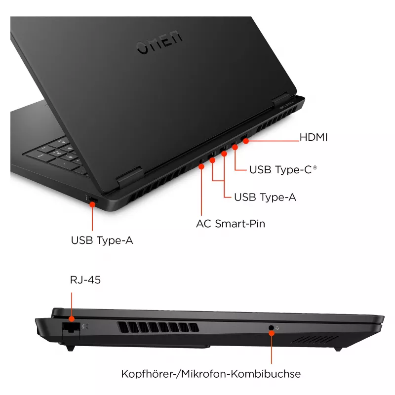 HP OMEN 17-db1176ng Gaming Laptop – 17,3 collu FHD 144Hz, AMD Ryzen AI 7, 32GB RAM, 1TB SSD, NVIDIA GeForce RTX 5070 (BZ9E8EA#ABD)