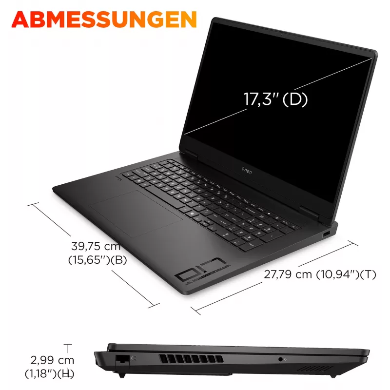 HP OMEN 17-db1176ng Gaming Laptop – 17,3 collu FHD 144Hz, AMD Ryzen AI 7, 32GB RAM, 1TB SSD, NVIDIA GeForce RTX 5070 (BZ9E8EA#ABD)
