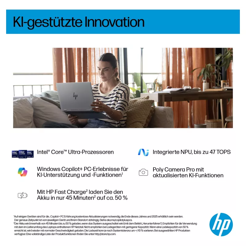 HP OmniBook BZ8E4EA 16 Notebook - Core Ultra 5 4,5 GHz 40,6 cm - 512 GB SSD - 16 GB RAM - Skārienekrāns - Windows 11 Home (BZ8E4EA#ABD)