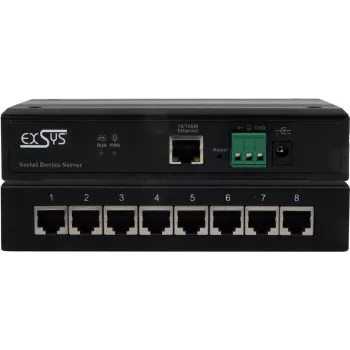 Serial ierīču serveris Exsys EX-61008 — 8x RS232/422/485 porti, ieskaitot barošanas adapteri