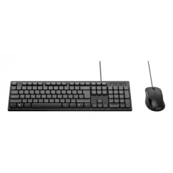 Vadu tastatūras un peles komplekts Belkin BBZ014DE — vācu (DE) izkārtojums, USB-A, pilna izmēra tastatūra, 1200 CPI pele