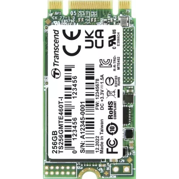 Transcend MTE460T-I 256 GB iekšējais M.2 PCIe NVMe SSD 2242 3.0 x2 mazumtirdzniecības iepakojums (TS256GMTE460T-I)