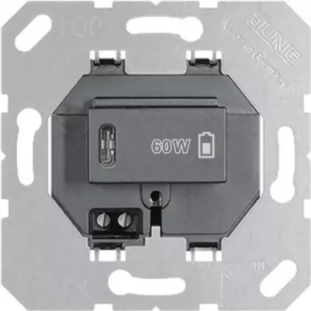 JUNG JG USB PD60 C SW USB lādētājs PD 1xType-C melns (USBPD60CSW)