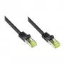RJ45 savienojuma kabelis ar Cat.7 neapstrādātu kabeli un fiksatora aizsardzību (RNS®), S/FTP, PiMF, bezhalogēna, 600MHz, OFC, melns, 25m, Good Connections® (8070R-250S)