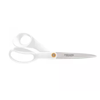 Fiskars F061200487 biroja šķēres, taisns griezums, nerūsējošs tērauds, balts