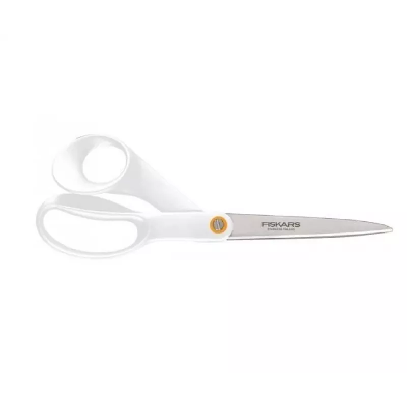 Fiskars F061200487 biroja šķēres, taisns griezums, nerūsējošs tērauds, balts