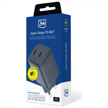 3MK Hyper Charger PD 45W GaN QC4+ PPS — 45W USB-C PD GaN ātrlādētājs