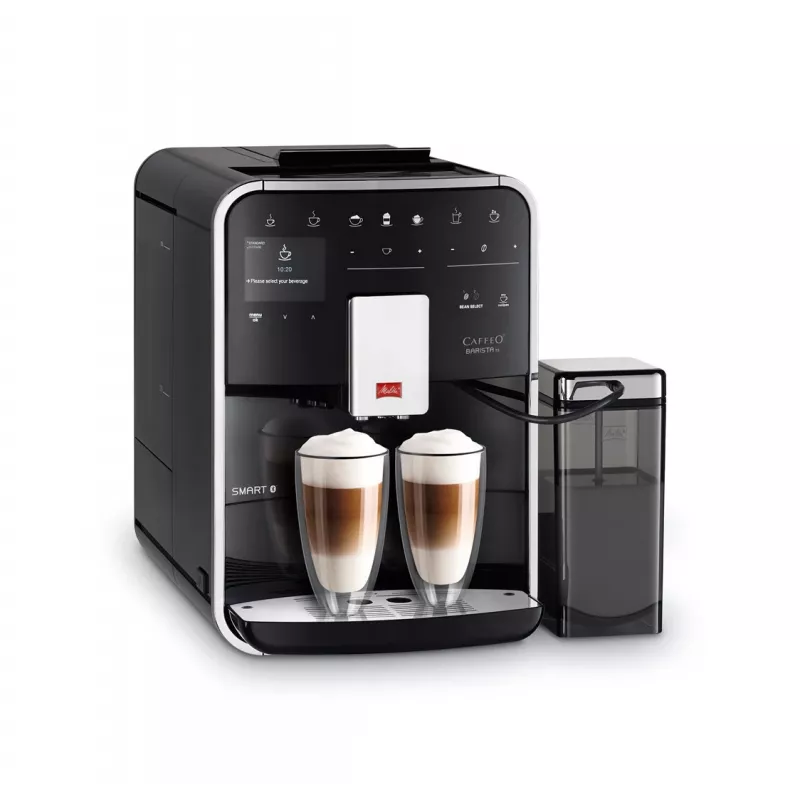 Kafijas automāts MELITTA Barista Smart TS — 1,8 L ūdens tvertne, dubultā iztekas snīpis, TFT displejs, pieņem maltu kafiju, 1450 W, melns
