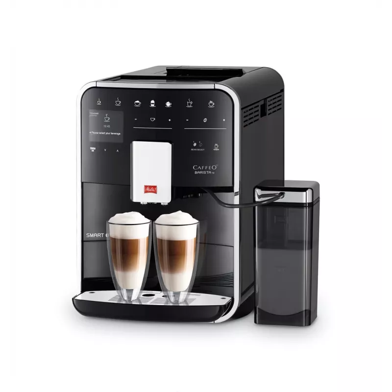 Kafijas automāts MELITTA Barista Smart TS — 1,8 L ūdens tvertne, dubultā iztekas snīpis, TFT displejs, pieņem maltu kafiju, 1450 W, melns