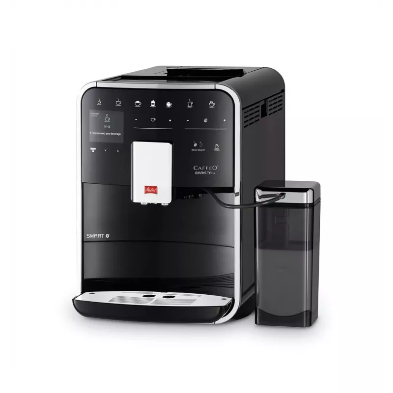 Kafijas automāts MELITTA Barista Smart TS — 1,8 L ūdens tvertne, dubultā iztekas snīpis, TFT displejs, pieņem maltu kafiju, 1450 W, melns