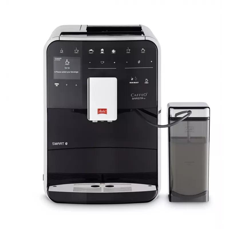 Kafijas automāts MELITTA Barista Smart TS — 1,8 L ūdens tvertne, dubultā iztekas snīpis, TFT displejs, pieņem maltu kafiju, 1450 W, melns
