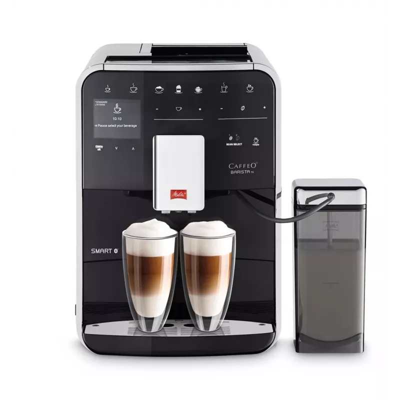 Kafijas automāts MELITTA Barista Smart TS — 1,8 L ūdens tvertne, dubultā iztekas snīpis, TFT displejs, pieņem maltu kafiju, 1450 W, melns