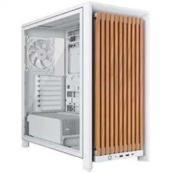 PC korpuss Mid-Tower CORSAIR FRAME 4000D RS Wood White/Oak, ATX, rūdīts stikls