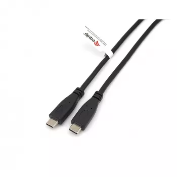USB-C uz USB-C kabelis 2.0 EQUIP 128833, 0.5 m, PD 60W, 0.48 Gbit/s, niķelēti kontakti, melns
