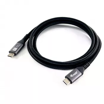 USB4 Gen3x2 C–C kabelis EQUIP 128380, 0,5 m, PD 3.1 240W, 40 Gbps, 8K/60Hz, Melns
