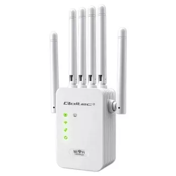 Wi‑Fi signāla pastiprinātājs QOLTEC AC1200 – divu joslu diapazona paplašinātājs