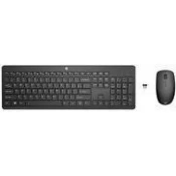 Bezvadu tastatūras un peles komplekts HP 235 — pilna izmēra tastatūra, RF bezvadu, melns