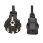 PDU strāvas vads C13 uz Schuko (Cee 7/7) - 10A 250V H05VV-F 2m