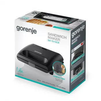 Gorenje SM701GCB Mini Grill Kontakta Grils 700 W Melns