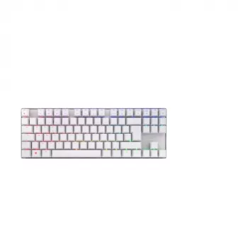 Mehāniskā spēļu tastatūra Cherry MX 8.2 TKL Wireless RGB – bez ciparu bloka, RF + Bluetooth, AZERTY, 88 taustiņi, Balta