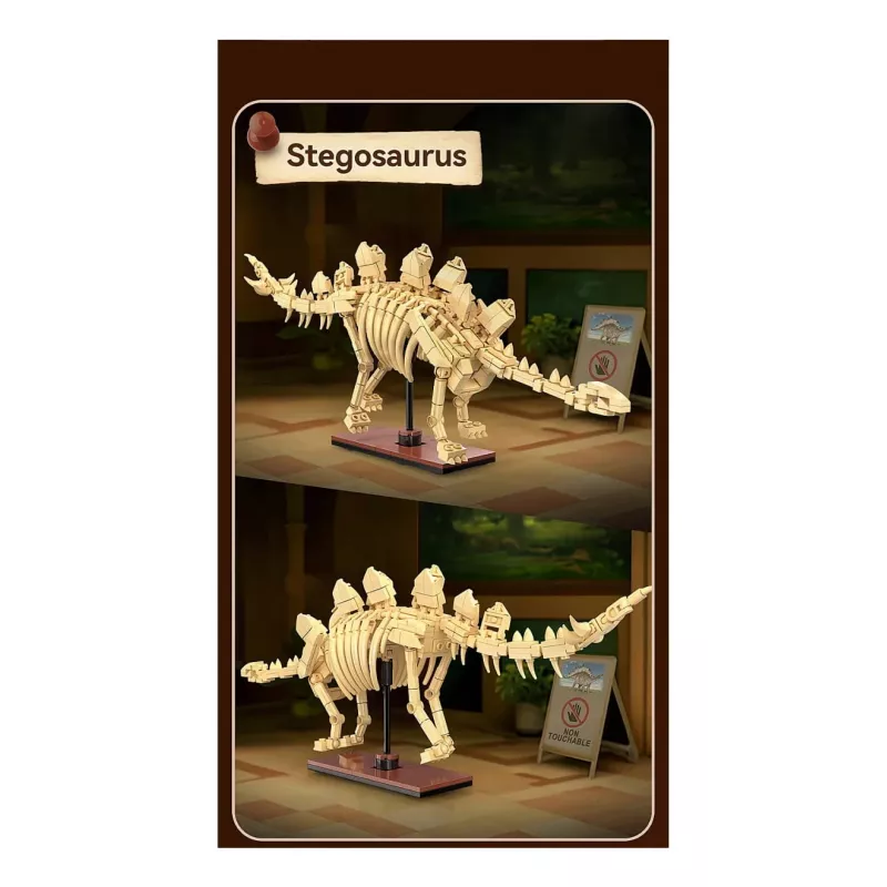 Būvkomplekts Jamara CaDA Dinozauru fosilija Stegosaurus — 297 detaļas, vecumam 8+, bēšā/brūnā krāsā
