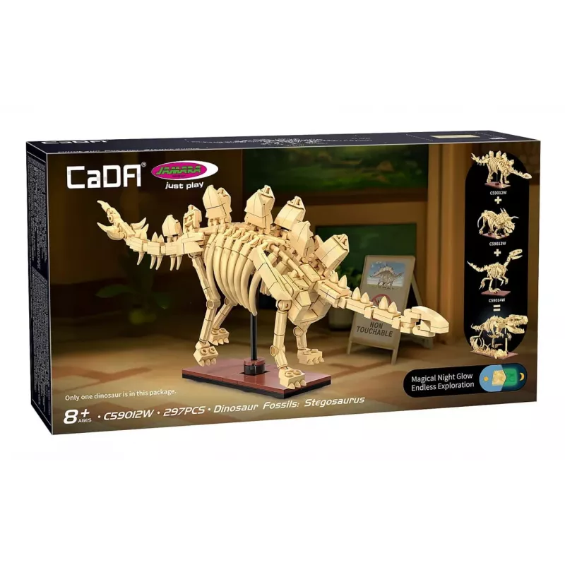 Būvkomplekts Jamara CaDA Dinozauru fosilija Stegosaurus — 297 detaļas, vecumam 8+, bēšā/brūnā krāsā
