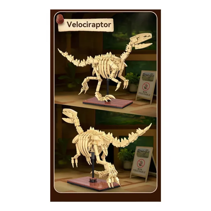 Būvēšanas komplekts Jamara CaDA Dinozauru fosilija Velociraptor — 256 gab., vecumam 8+, bēšs/brūns