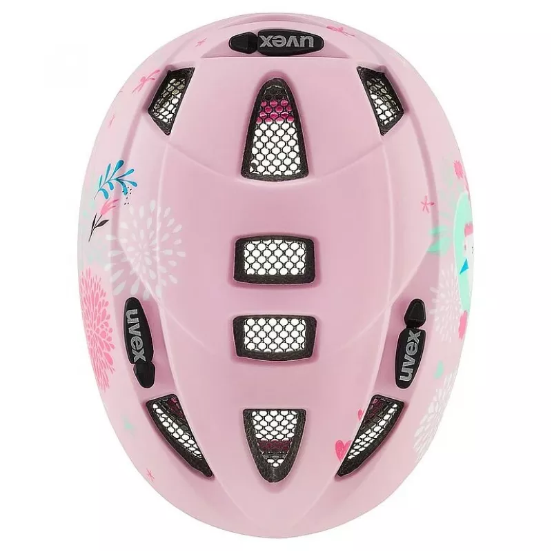 Bērnu aizsargķivere UVEX kid 2 cc Multicolour Pink, cietā čaula, matēta apdare