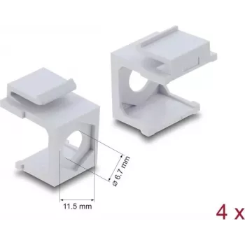 Keystone vāciņš balts ar 7 mm kabeļa ieeju, 4 iepakojumā — DELock 87609